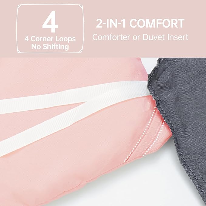 MUXHOMO Queen Comforter Set, All Season Ultra Soft Down Alternative Bedding - 3 Piece Lightweight Bed Set Includes 1 Comforter (90"x90") and 2 Pillow Shams (20"x26"), Blush