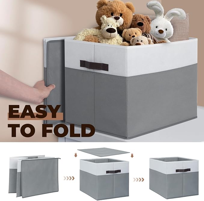 Criusia 6 Pack Clothes Bins for Organization - 16x12 Extra Large Storage Baskets for Shelves Closet Bedroom - Toy Storage Organizer Bins Boxes Cubes for Nursery - RV Apartment Essentials - Image 7