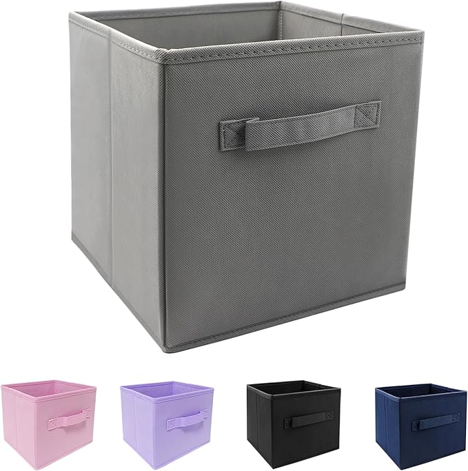 EBIGIC Storage Cubes Collapsible fabric Storage bins,cube storage organizer 10.5 * 10.5 * 11 inch,For home and office Collapsible Closet Shelf Organizers, Drawer Organizers(Grey) by EBIGIC