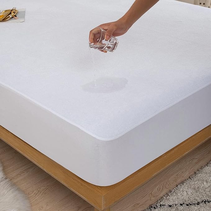 Waterproof California King Mattress Protector Cal King Soft Soft Bamboo Viscose Terry Matressprotector Quiet Breathable Fitted Matress Cover