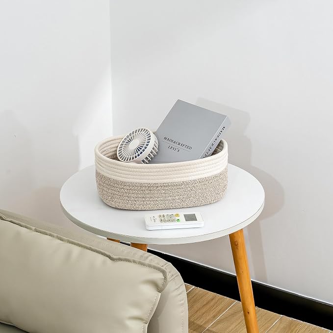 CubesLand Baskets for Shelves Storage,Cube Shelf Closet Storage Bins Set 2,Long-lasting &Skin-friendly Toy Basket Bin,Stylish Room Decor Basket,Woven Off White/Light Brown - Image 4