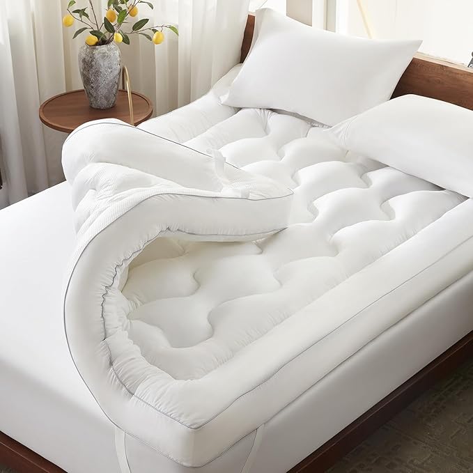 Decroom 4 Inch Mattress Topper Queen for Back Pain Relief, Breathable Memory Foam Mattress Pad, Soft & Supportive Pillow Topper,80x60x4 Inch