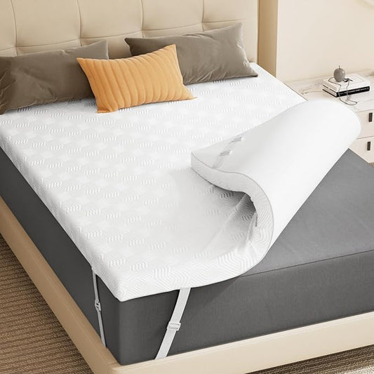YOYOMAX Memory Foam Mattress Topper, 3 Inch Queen Size Gel Infused Cooling & Ventilated Memory Foam with Removable Washable Cover for Plush Comfort, CertiPUR-US Certified, 80"x60"x3"