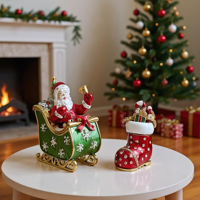Christmas Jewelry Box with Rhinestone Decoration(Boot) - Image 3