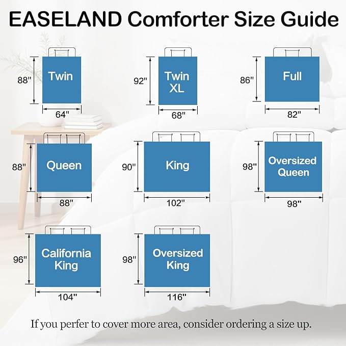 EASELAND Full Size Down Alternative Comforter - Quilted Duvet Insert for All Seasons, Soft Lightweight with Corner Tabs, Summer Winter Warm Bedding, Burgundy 82×86 Inches