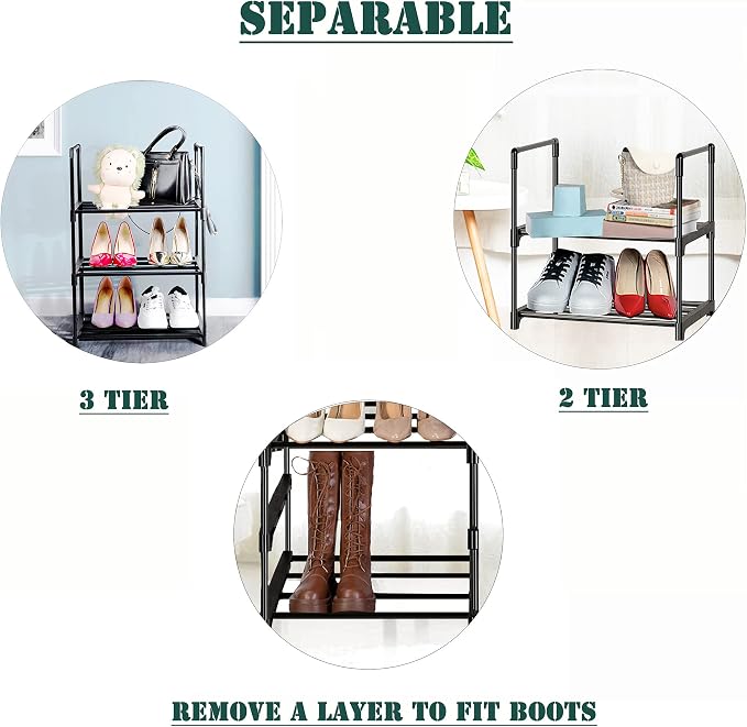 OYREL Shoe Rack, Sturdy Metal Shoes Rack Organizer,Narrow Shoes Stand Shelf 5 Tier Shoe Racks for Closets Small Space - Image 5