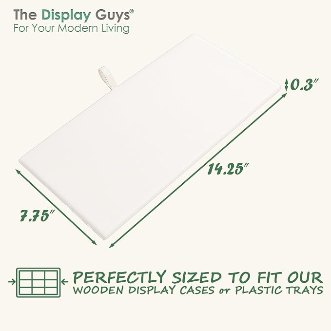 TheDisplayGuys For Your Modern Living 2-Pack Flat Foam Cushion Jewelry Display Pad Inserts - Velvet - Tray/Case Liners - Necklaces, Bracelets, Watches (White) by The Display Guys - Image 3