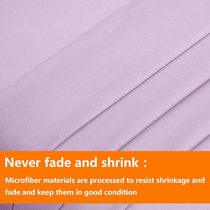 TAIMIT Light Purple King Comforter Set - 7 Pieces, Bed in a Bag Bedding Sets with All Season Soft Quilted Warm Fluffy Comforter,Flat Sheet,Fitted Sheet,2 Pillow Shams,2 Pillowcases