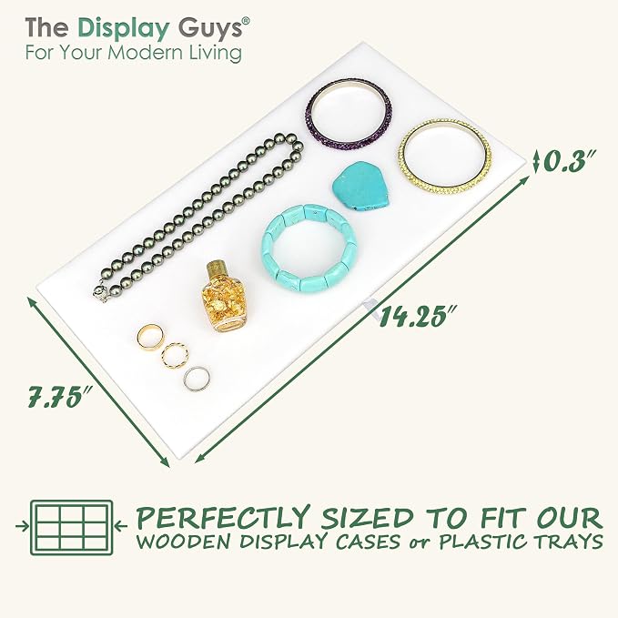 TheDisplayGuys For Your Modern Living 2-Pack Flat Foam Cushion Jewelry Display Pad Inserts - Hook & Loop - Tray/Case Liners - Necklaces, Bracelets, Watches (White) by The Display Guys - Image 2
