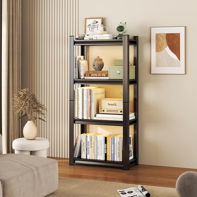 4-Tier Garage Shelving, 16''W*12''D*44''H Metal Storage Shelf ，2-in-1 Adjustable 3020 lbs Heavy Duty Unit Shelves, Upgraded Reinforced Double-Layer Columns for Basement Kitchen Pantry Rack - Image 5