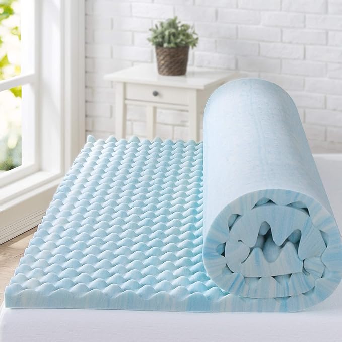 ZINUS 1.5/2/3/4-inch Swirl Gel Cooling Memory Foam Mattress Topper, Cooling Airflow Design, CertiPUR-US Certified (2 in, Full)