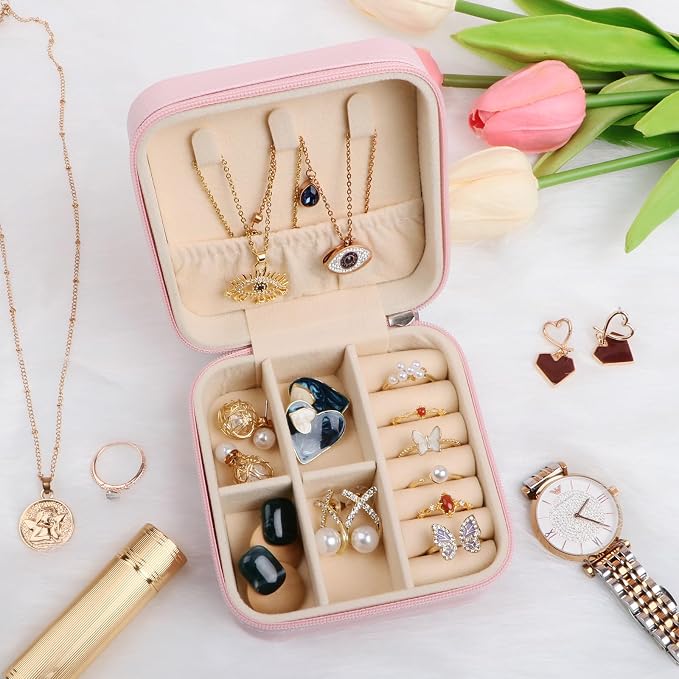 17Dec 6-Pack Small Travel Jewelry Case Organizer,Mini Travel Essentials for Women,Bridesmaid Gifts Birthday Gifts for Women,Small Jewelry Box for Girls 8-12 - Image 8