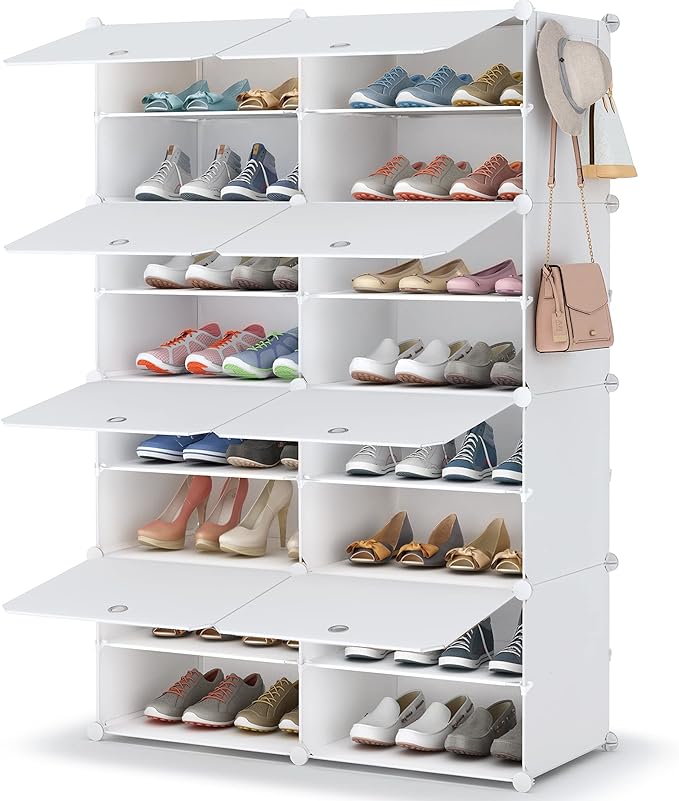 HOMIDEC Shoe Rack, 8 Tier Shoe Storage Cabinet 32 Pair Plastic Shoe Shelves Organizer for Closet Hallway Bedroom Entryway | 32 Pair, Shoe Shelves, Organizer, for Closet by DecorateYourHome
