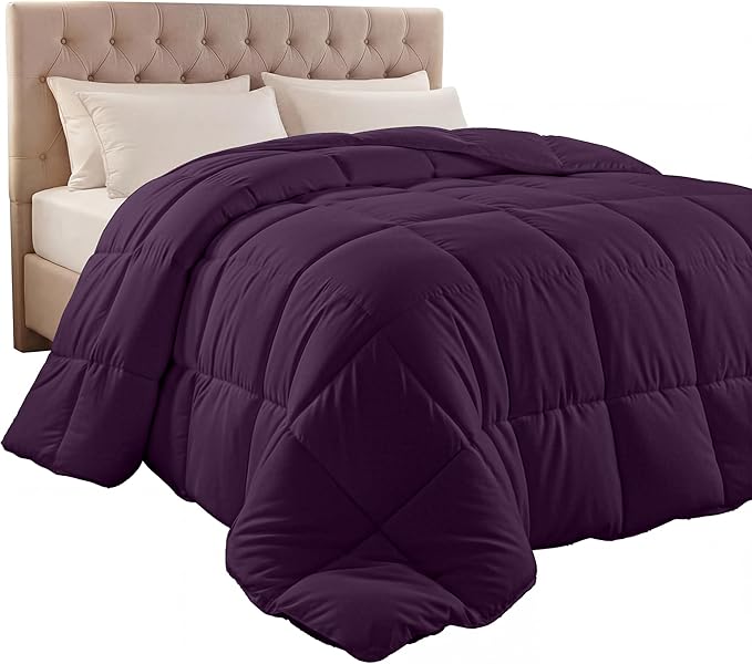 Utopia Bedding Queen Comforter Duvet Insert, Quilted Plum Comforter with Corner Tabs, Box Stitched Down Alternative Comforters Queen Size 88 x88 inches