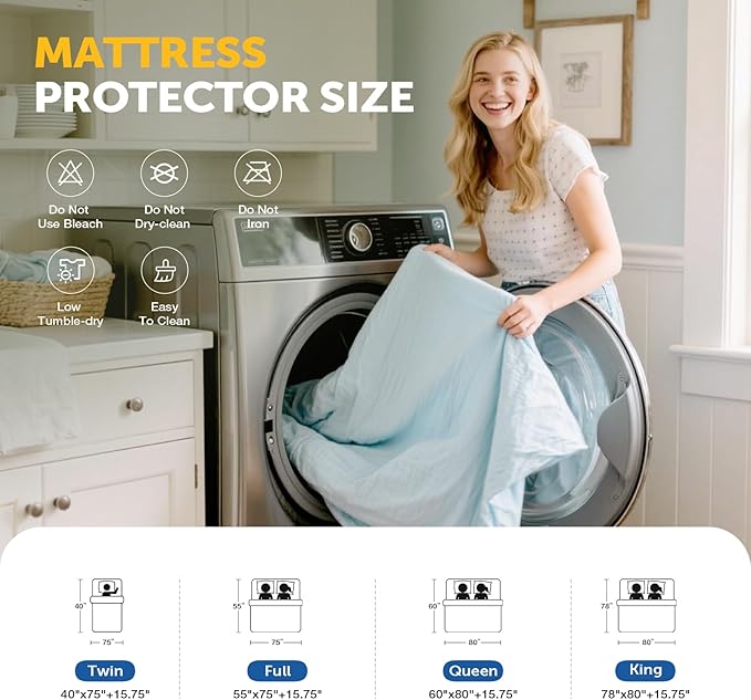 Cooling Mattress Protector Twin Waterproof - Breathable Cover 3D Air Mesh 16" Deep Pocket Fitted Sheet - Noiseless Bed Pad for Hot Sleepers Pets Kids