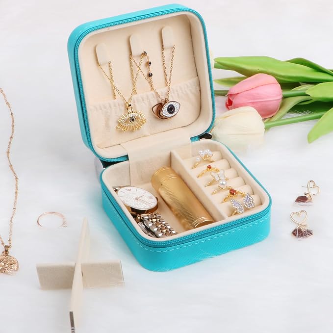 17Dec 6-Pack Small Travel Jewelry Case Organizer,Mini Travel Essentials for Women,Bridesmaid Gifts Birthday Gifts for Women,Small Jewelry Box for Girls 8-12 - Image 9