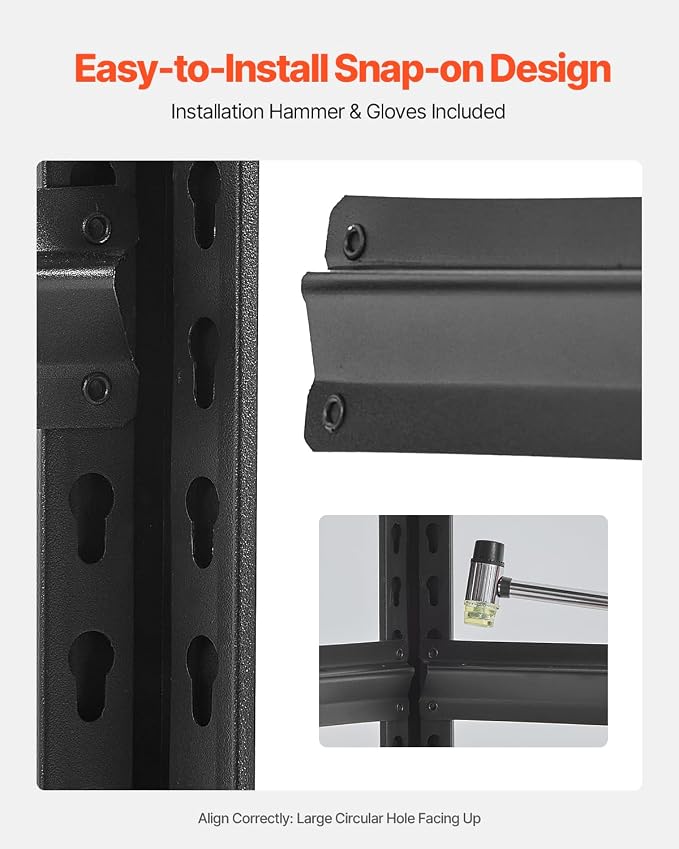 VEVOR Storage Shelves, 2000 lbs, 5 Tier Garage Storage Shelving, 16" D x 32" W x 63" H Adjustable Metal Shelves for Garage Shelves Utility Rack Shelf, Ideal for Kitchen, Warehouse, Basement, Black - Image 7