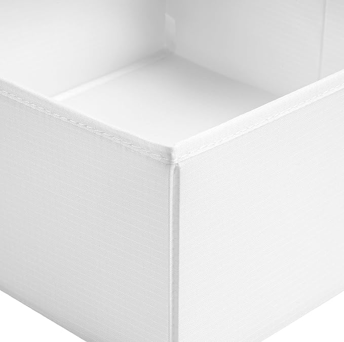 TYEERS Drawer Organizers, Durable Fabric, Washable, with Base Support Boards, Small Storage Boxes for Bathroom, Closet, Dresser, Set of 12, White - Image 7