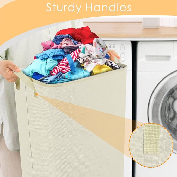 SNIGJAT Large Laundry Hamper, Tall Laundry Hamper with Sturdy Handles, Hampers for Laundry, Rectangular Dirty Clothes Hamper for Bedroom, Extra Large Laundry Basket for Clothes Toys, 80 L - Image 4