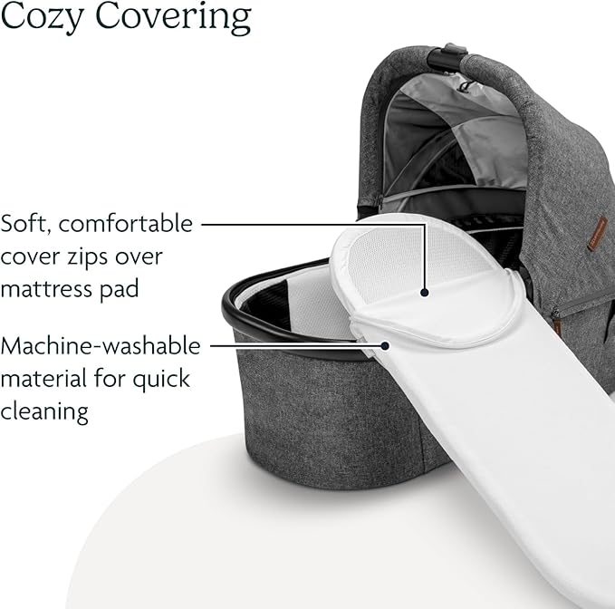 UPPAbaby Bassinet V3 Mattress Cover/Extra Cover for Bassinets 2018-Later/Ultra Soft and Comfortable/Machine Washable/White