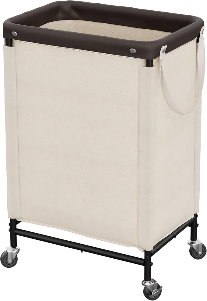 StorageWorks Laundry Hamper, 90L Rolling Laundry Sorter Cart with Removable and Washable Liner Bag, Clothes Hamper with Wheels and Handle for Laundry Room and Bedroom, Beige by StorageWorks