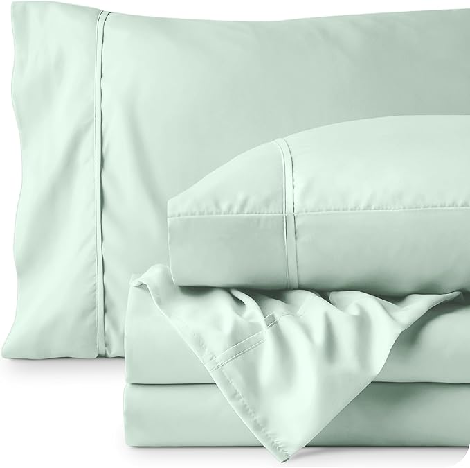 Bare Home Twin XL Sheet Set - 1800 Ultra-Soft Microfiber Twin Extra Long Bed Sheets - Double Brushed - Deep Pockets - Easy Fit - 3 Piece Set - Bedding Sheets & Pillowcases (Twin XL, Spring Mint)