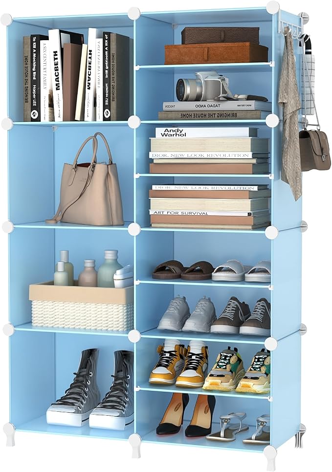 AWTATOS Closet Organizer 8 Cube Storage Shelves Closet Storage Clothes Organizers Stackable Cubby Shelving for Closet Bedroom Living Room Blue - Image 8