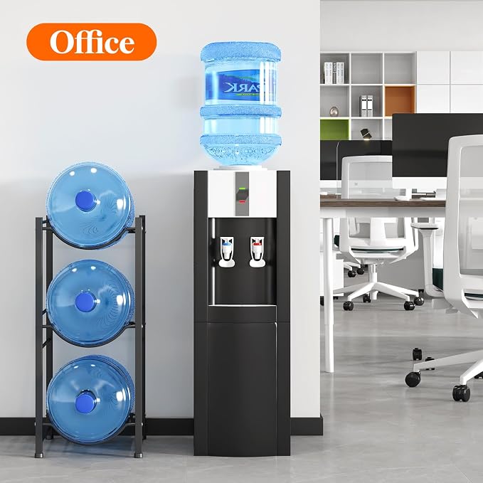 Lifewit 5 Gallon Water Jug Holder, 3 Tier Water Bottle Stand, 3 Slots Heavy Duty Water Dispenser Rack for Gallon Jugs, 126 lb/57 kg Capacity Detachable Water Jug Shelf Organizer for Home/Office Black - Image 6