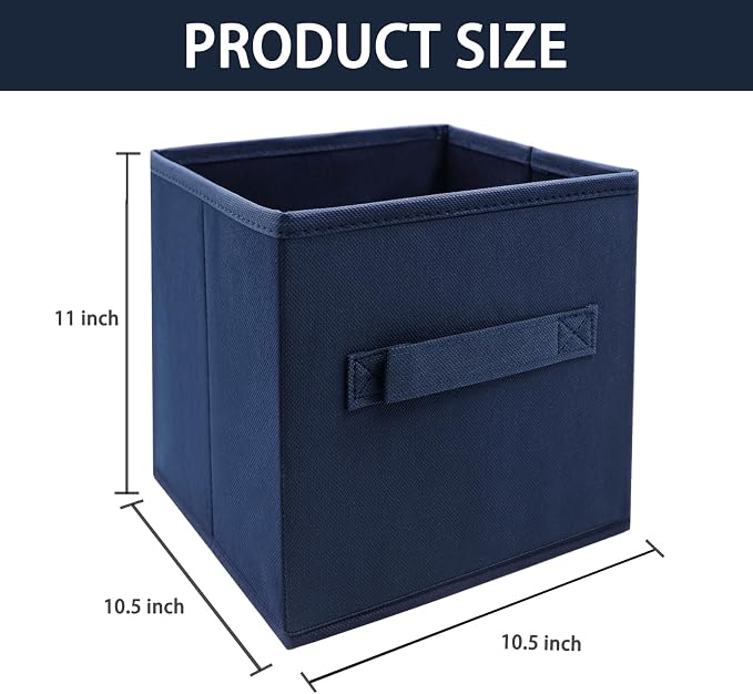 EBIGIC Collapsible Storage Cubes,Cube Storage Organizer 10.5 * 10.5 * 11inch，For home and office Collapsible Closet Shelf Organizers, Drawer Organizers(Blue) - Image 2
