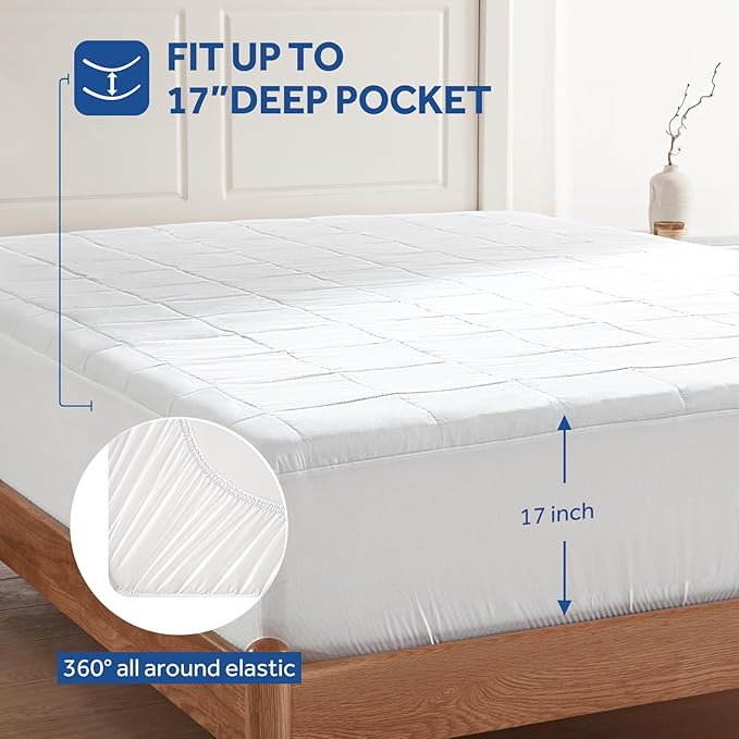 Sealy Electric Mattress Pad King Size, 10 Heating Settings Heated Mattress Pad, Bed Warmer with Dual Controller & Auto Off 1-12 Hours, Fit Up to 17 Inch, Machine Washable, 78"x80"