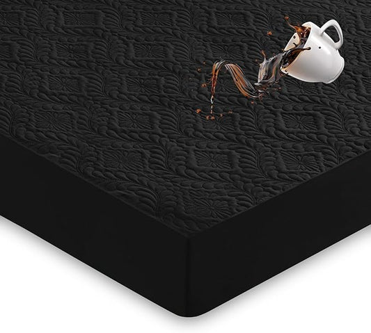 Sufdari Twin Quilted Fitted Waterproof Mattress Cover, Breathable & Noiseless Mattress Pad, Ultra Soft Bed Cover Fits Up to 8-18" Deep Pocket