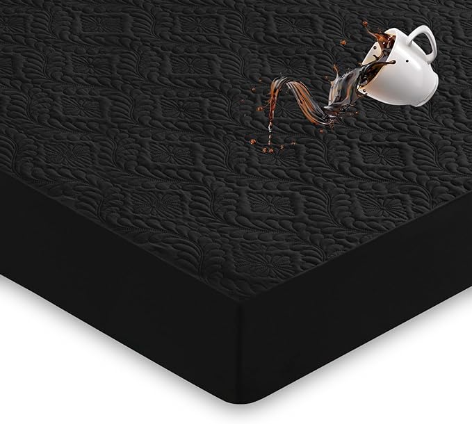 Sufdari Waterproof Mattress Protector, Full Quilted Fitted Mattress Cover, Breathable & Noiseless Mattress Pad, Ultra Soft Bed Cover Fitted Sheet Fits Up to 8-18" Deep Pocket