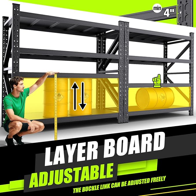 Garage Storage Shelves 5-Tier,Garage Storage System Shelves Adjustable,Storage Shelving for Basement,Pantry,Kitchen,Warehouse (1, 70" H*71" W*23.6" D) - Image 5
