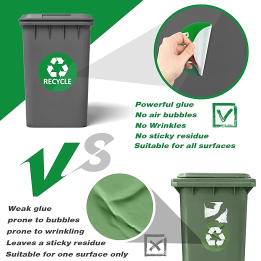 Sukh 3 pcs Recycle Stickers and 3 pcs Trash Stickers for Trash Can Sign Garbage Recycling Sticker Vinyl Perfect for Kitchen Necessity Home Essentials,Home, Work,Commercial Event,Apartment,Hotel - Image 2