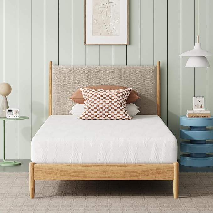 Novilla Twin Bed Mattress, 8 Inch Twin Size Mattress with Gel Memory Foam for Cooling Night Sleep, Pressure Relief & Comfort Sleep, CertiPUR-US Certified, White
