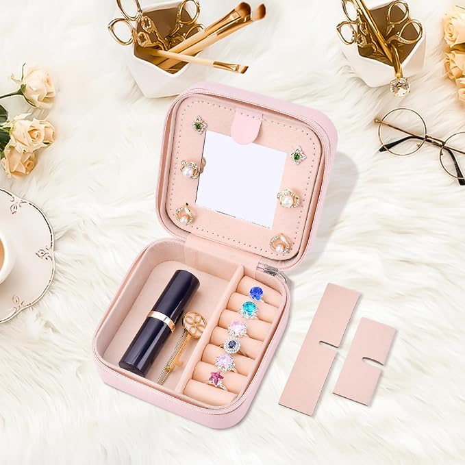 Inngeroo Mom Gifts for Women from Daughter Son, Travel Jewelry Case Box Organizer Personalized Gifts for Mom Wife Women, Gift for Friend Sister Grandma Aunt, Initial T - Image 6