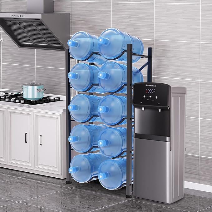 Semoprus 5 Gallon Water Bottle Holder for 10 Bottles, 5 Tiers Double Row Water Jug Holder, Detachable Heavy Duty Water Jug Stand, Water Jug Rack for Office, Kitchen, Garages, Restaurant, and Gym - Image 7