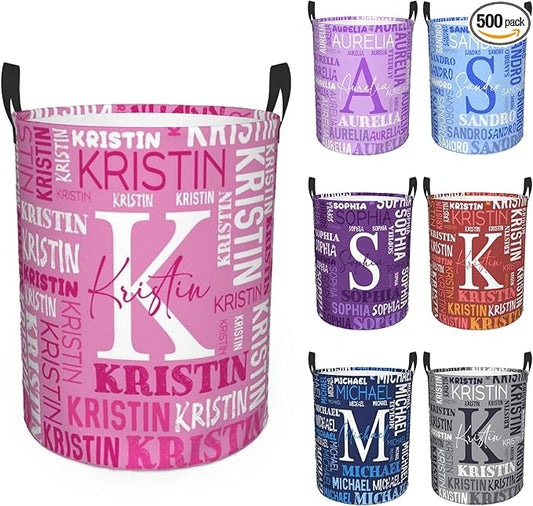 Custom Name Laundry Hamper, Personalized Laundry Basket with Name for Baby Boys Girls, Customized Collapsible Dirty Clothes Hamper Storage with Handles for Bedroom Bathroom Dorm Room Decor by Ownxhbc