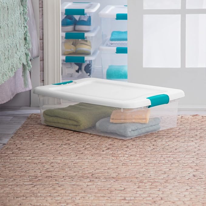 Latching Storage Box, See-Through Base, 32-Qt - Image 3