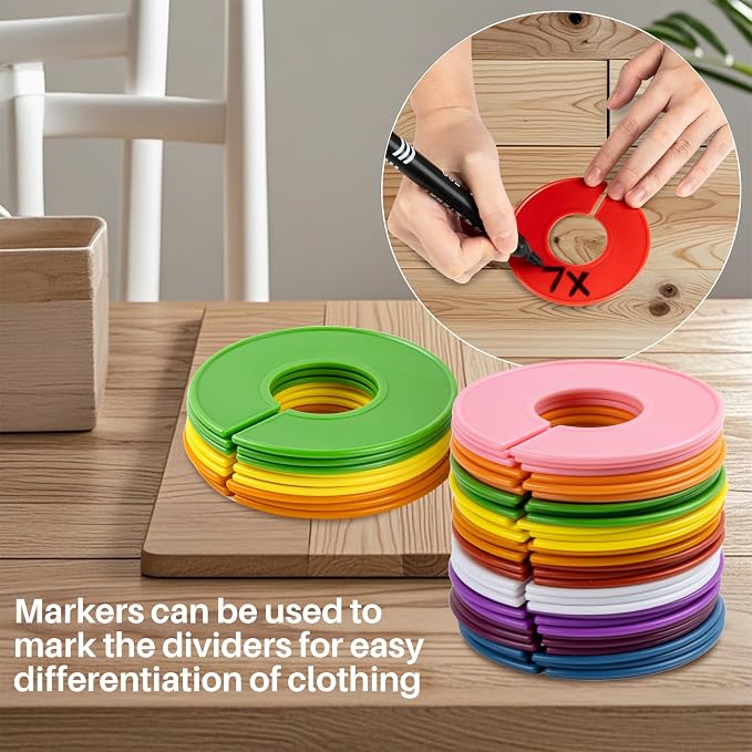 30PCS Closet Dividers Clothes Organizers - Sukh Closet Organizers Plastic Clothes Size Dividers Labels Separators for Garment Organizer Boutique Hanger Clothing Rack No Burrs 10 Assorted Colors - Image 5
