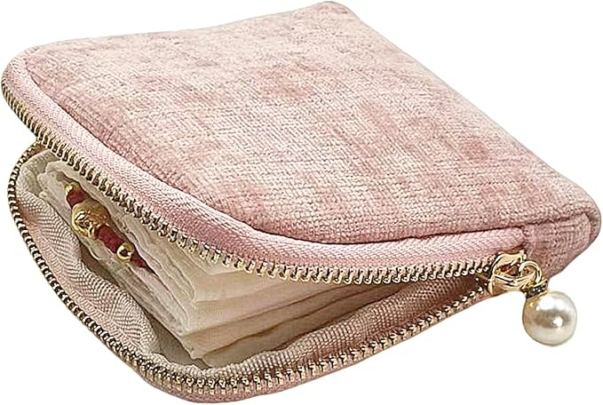 Small Travel Jewelry Case - Jewelry Travel Organizer Bag with Tassel Zipper for Bracelets, Necklaces, Bangles, Jewelry Organizer Storage Bag Gift for Women Girls - LJB002-Pink - Image 3