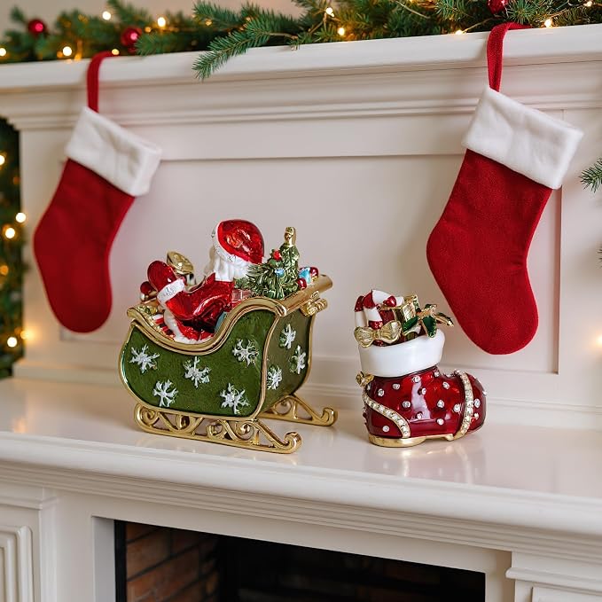 Christmas Jewelry Box with Rhinestone Decoration(Boot) - Image 5