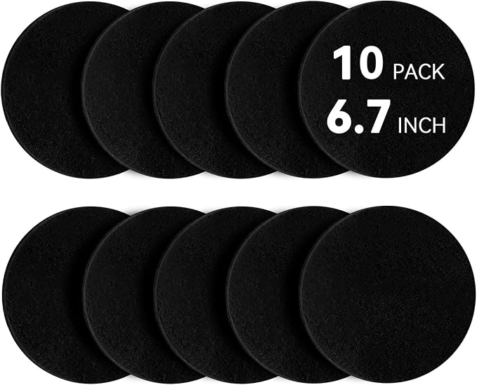 10 Pack Charcoal Filters for Compost Bucket, Compost Filters for Countertop Bin, Odor-Absorbing Activated Charcoal Replacement for Kitchen, Home Bucket Compost Bin Refill, 6.7 Inch by Unknown