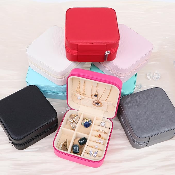 17Dec 6-Pack Small Travel Jewelry Case Organizer,Mini Travel Essentials for Women,Bridesmaid Gifts Birthday Gifts for Women,Small Jewelry Box for Girls 8-12 - Image 8