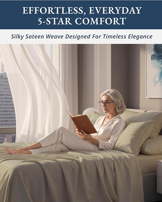 LANE LINEN 100% Egyptian Cotton Extra Long Twin Sheet Set, Soft & Comfy No Pill Fade Resistant Oeko-Tex Certified sustainably Produced Cotton Sheets XL Twin Sheets - Linen