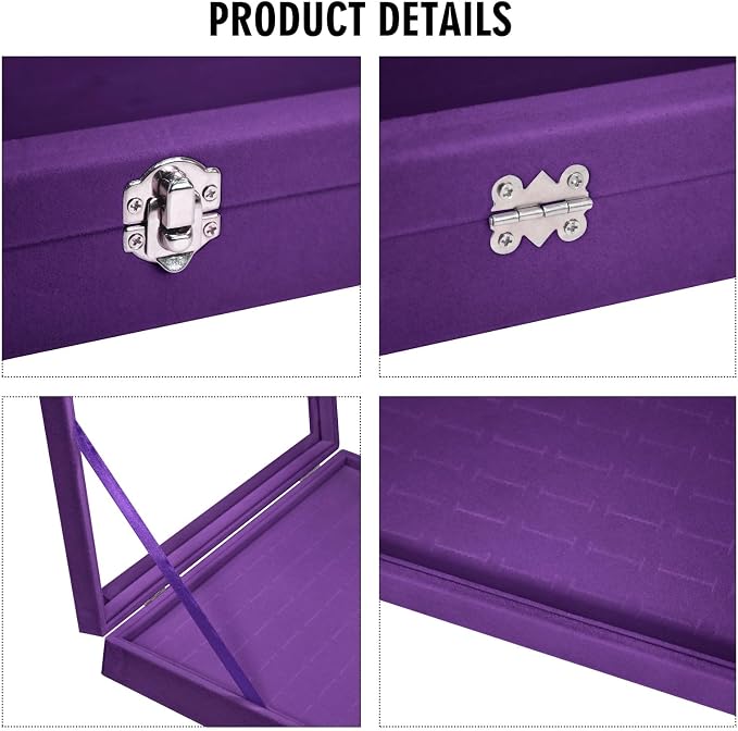 Vicoter Rings Organizer Tray 100 Slot Velvet Ring Earring Storage Box TranSparent Cover Jewelry Store Ring Display Box Jewelry Display Cabinet for Girl Wife Mother - Image 4