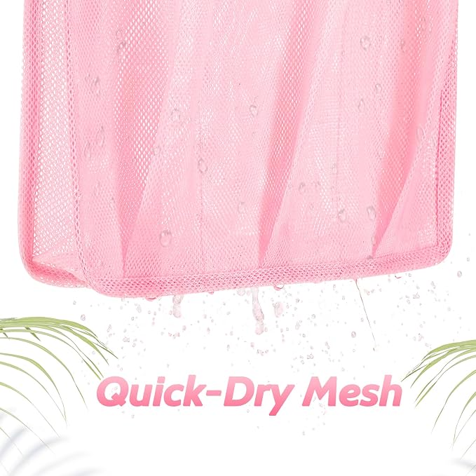 famichan Mesh Shower Caddy Portable, Gym Travel Camp Dorm Room Essentials for Women and College Girl, Pink Bathroom Shower Bag - Image 6