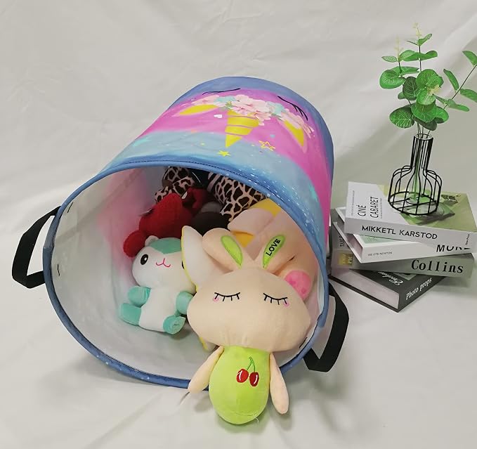 Kids Hamper Girls Unicorn Room Decor,Storage Bins Organizer Toy Box Laundry Basket Large Canvas Collapsible Chest for Home/Dorm/Kitchen/Pet/Office/Closet/Shelf/Gift Baskets - Image 5