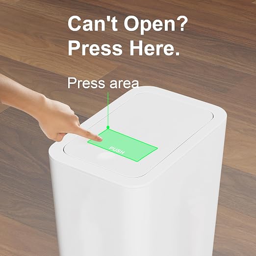 N. NETDOT Bathroom Trash Can with Lid 3 Pack Set,2 Packs 4Gal Slim Kitchen Trash Can and 1 Pack 2.6Gal Garbage Can,Small Trash Bin/Waste Basket for Bedroom,Office(Off White) - Image 7