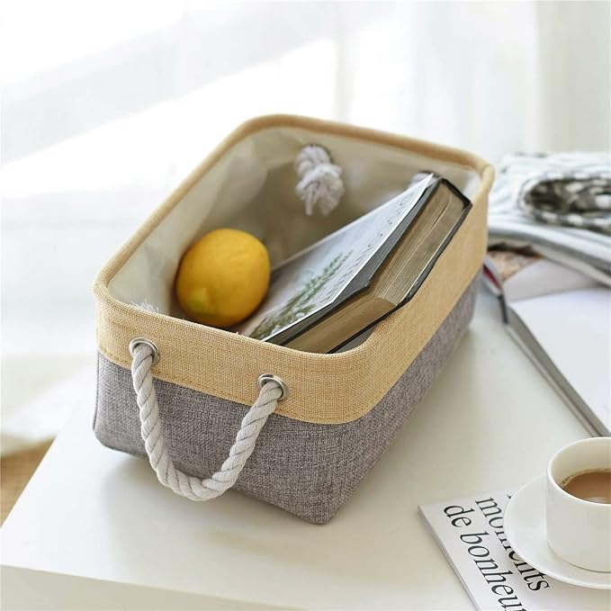 TheWarmHome Small Storage Bins Basket - Small Storage Baskets for Organizing Shelves, Fabric Storage Cubes Organizer for Changing Table Clothes Shoes Sock Towel Dog Toy,Decorative Basket Gift - Image 6